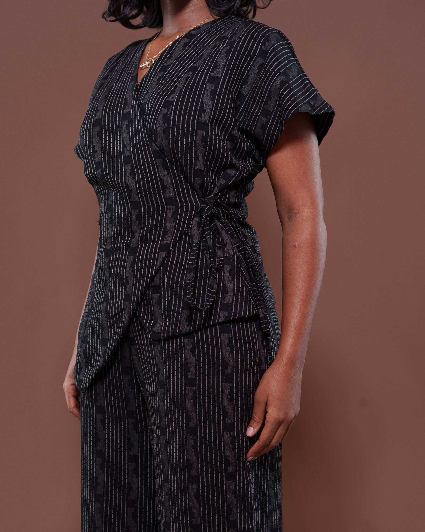 Camilla Wrap Top in Morse
