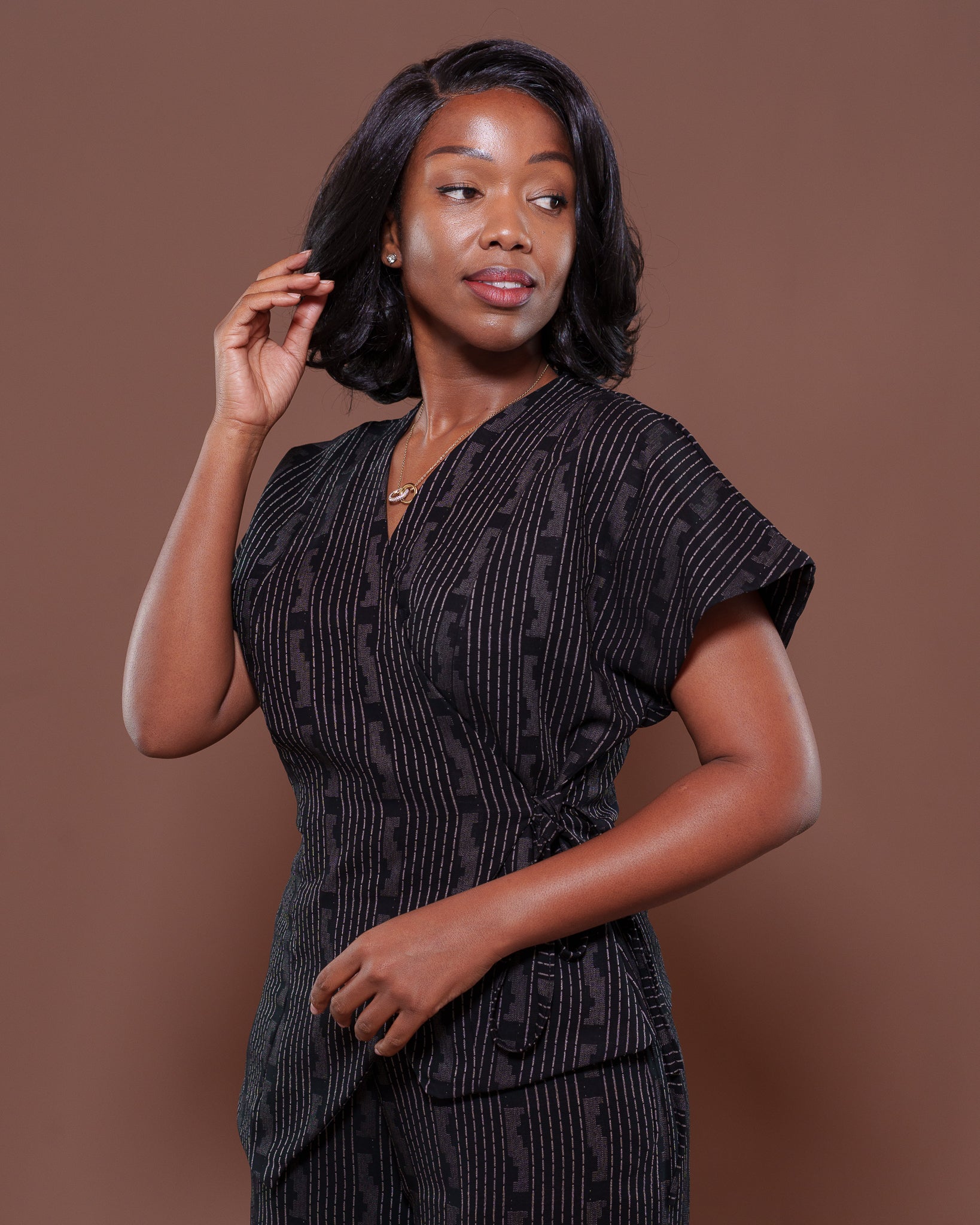 Camilla Wrap Top in Morse