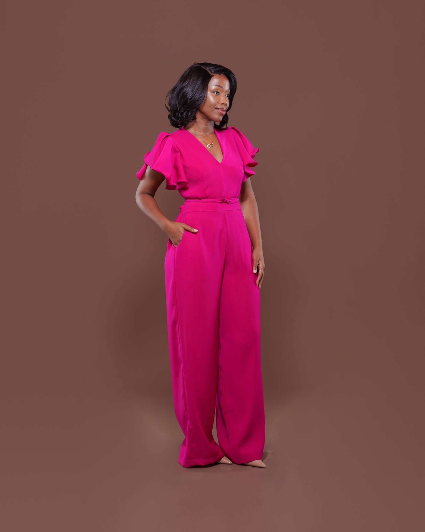 Allure Jumpsuit in Fuschia