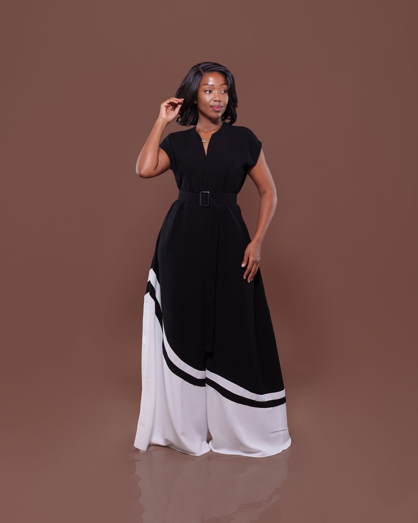 Two Tone Circle Palazzo Jumpsuit