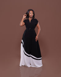 Two Tone Circle Palazzo Jumpsuit