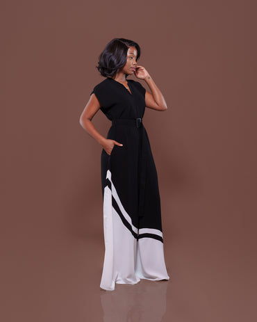 Two Tone Circle Palazzo Jumpsuit