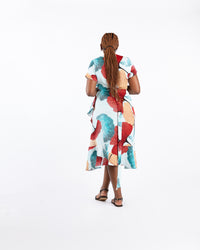 Ginkgo Midi Wrap Dress in Tan