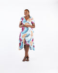 Ginkgo Midi Wrap Dress in Fuchsia