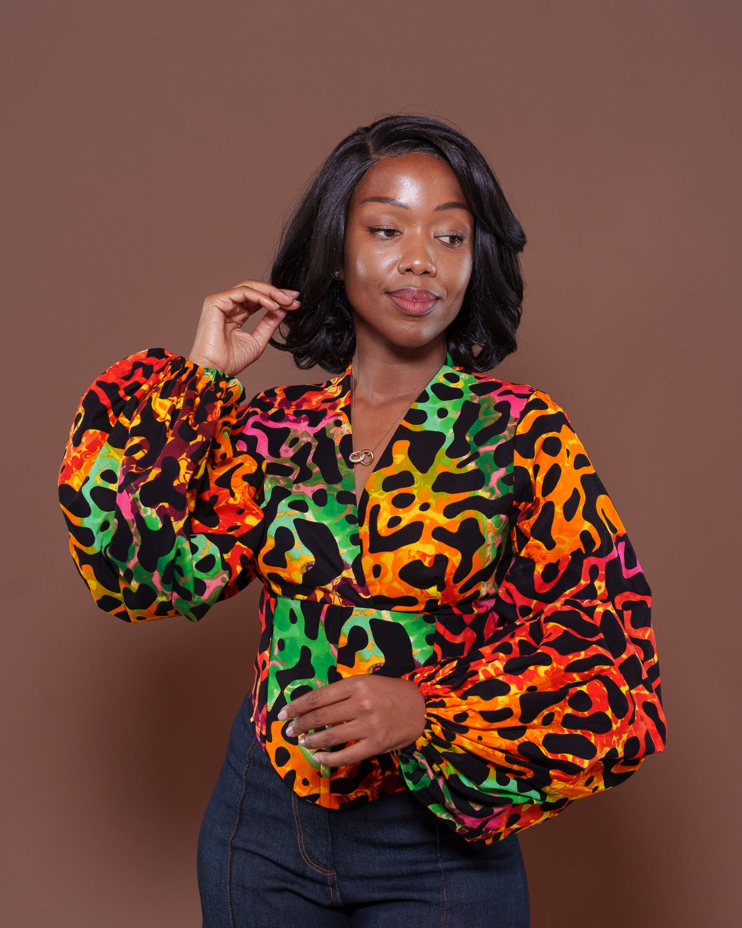 Adire Corset Top In Liquid Camo