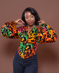 Adire Corset Top In Liquid Camo