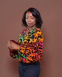 Adire Corset Top In Liquid Camo