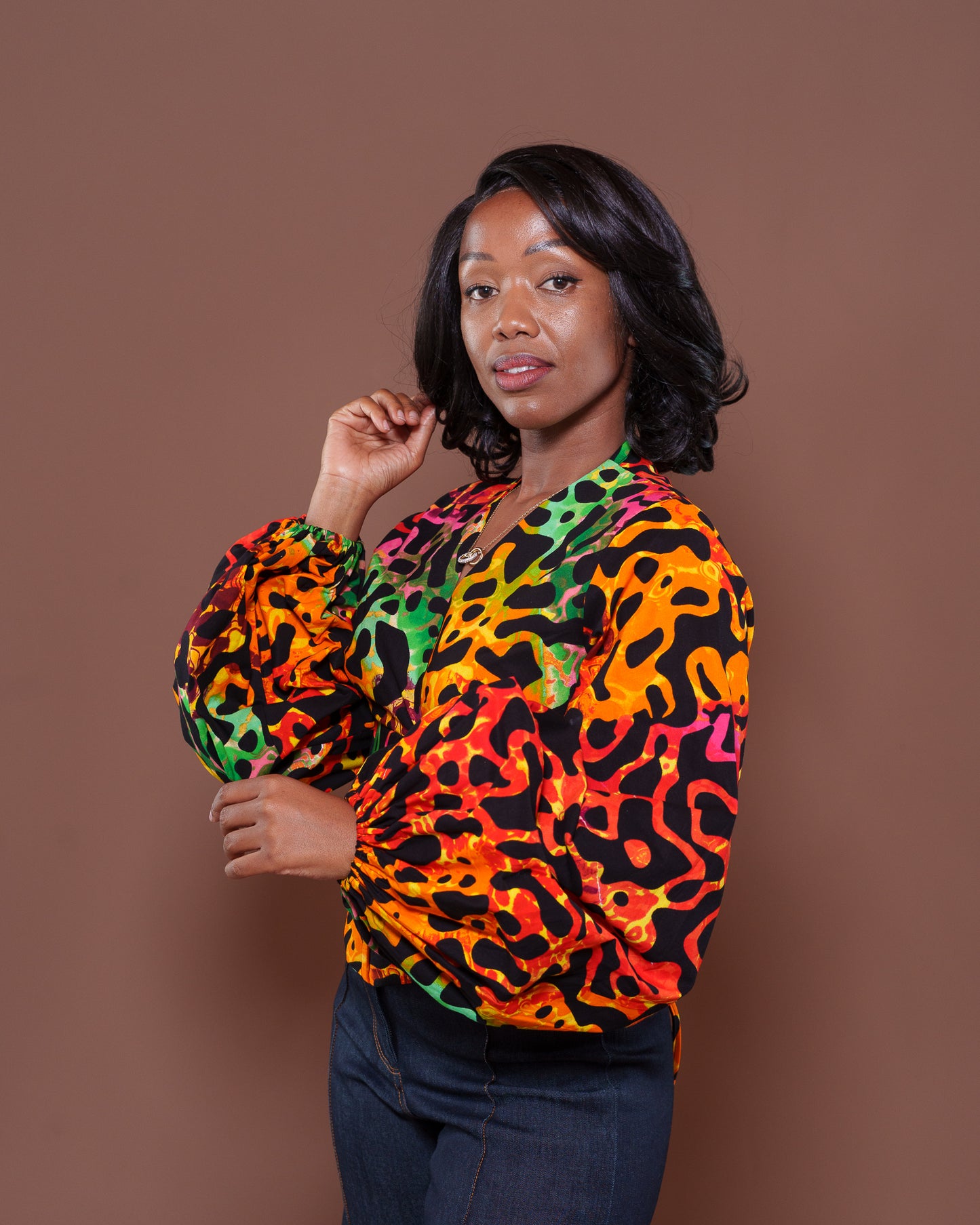 Adire Corset Top In Liquid Camo