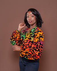 Adire Corset Top In Liquid Camo