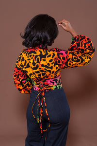 Adire Corset Top In Liquid Camo