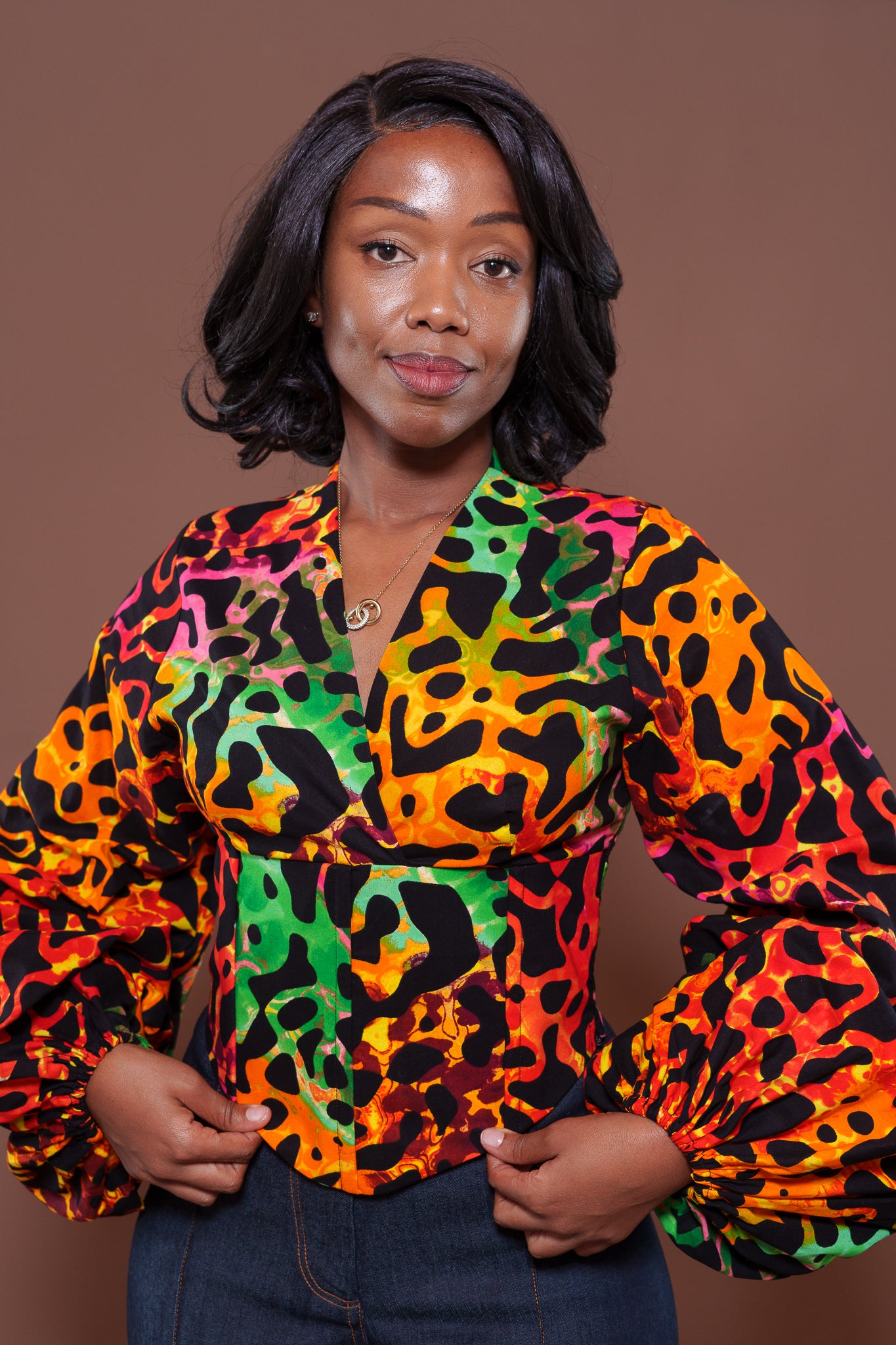 Adire Corset Top In Liquid Camo