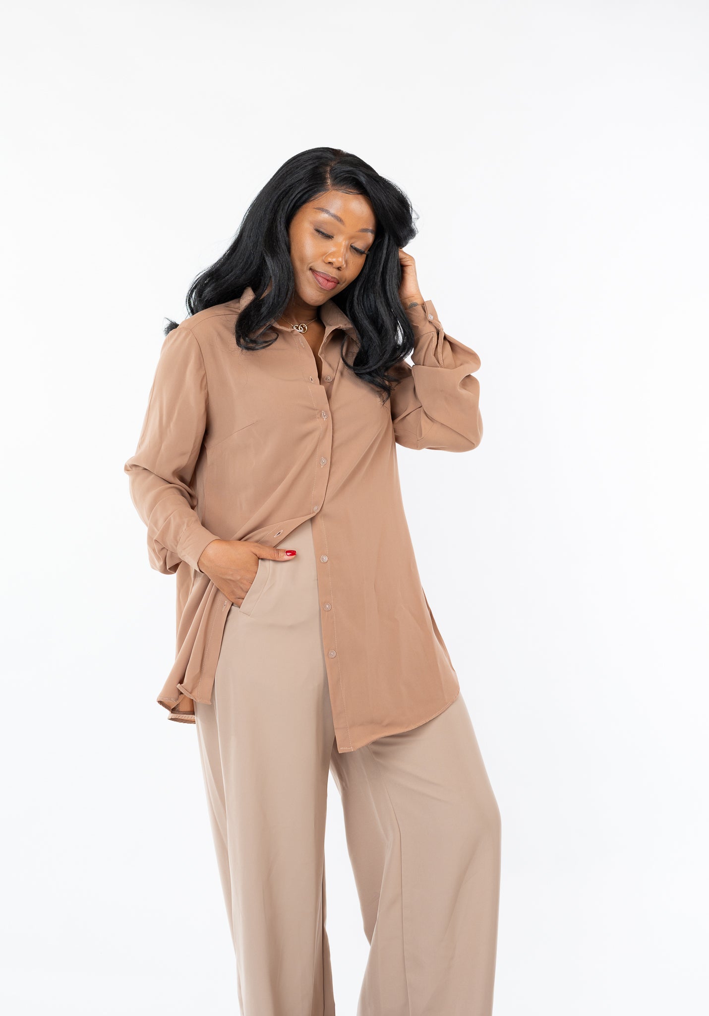 Monarch Oversize fit Shirt in TAN