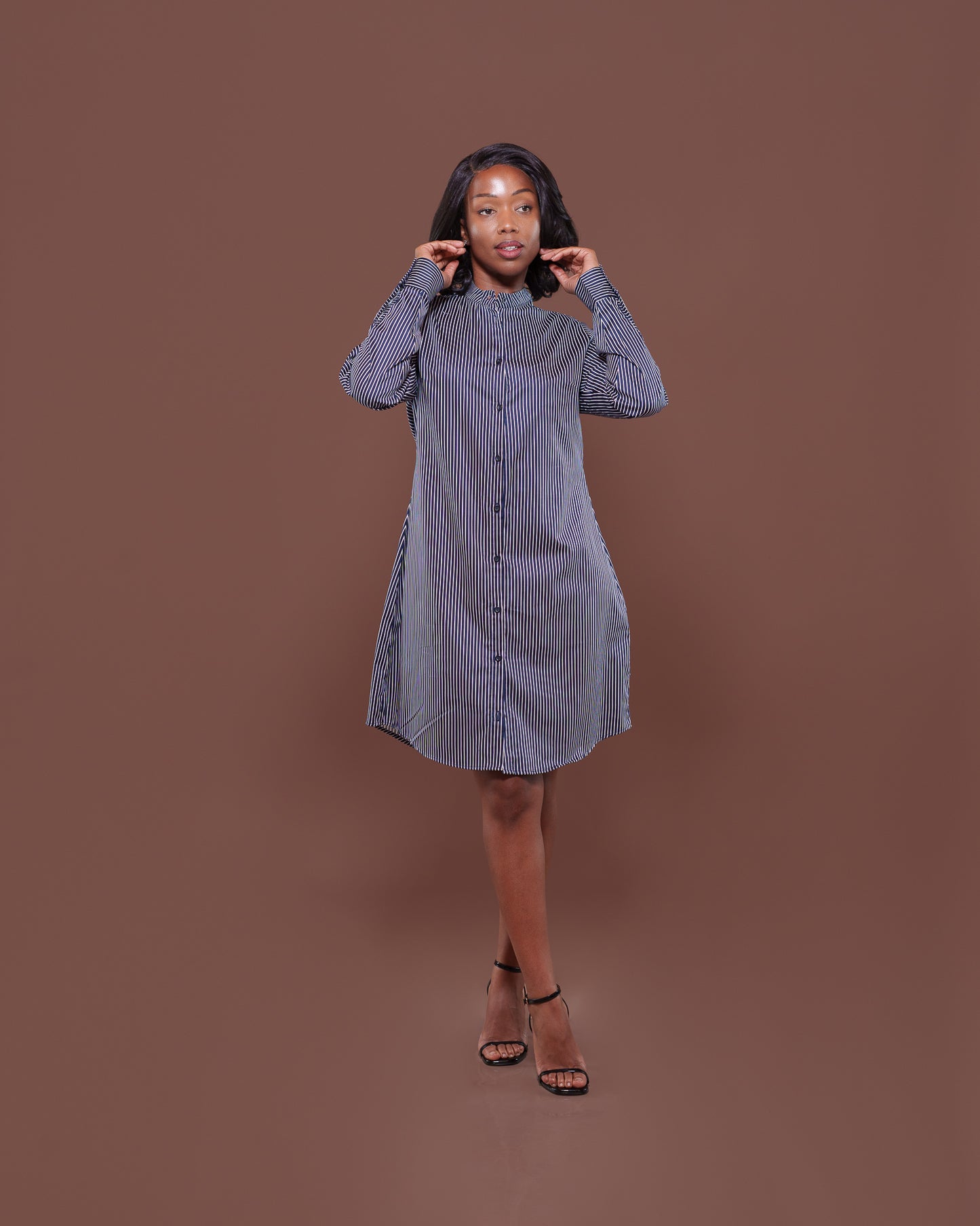 Marina Shirt Dress in Navy