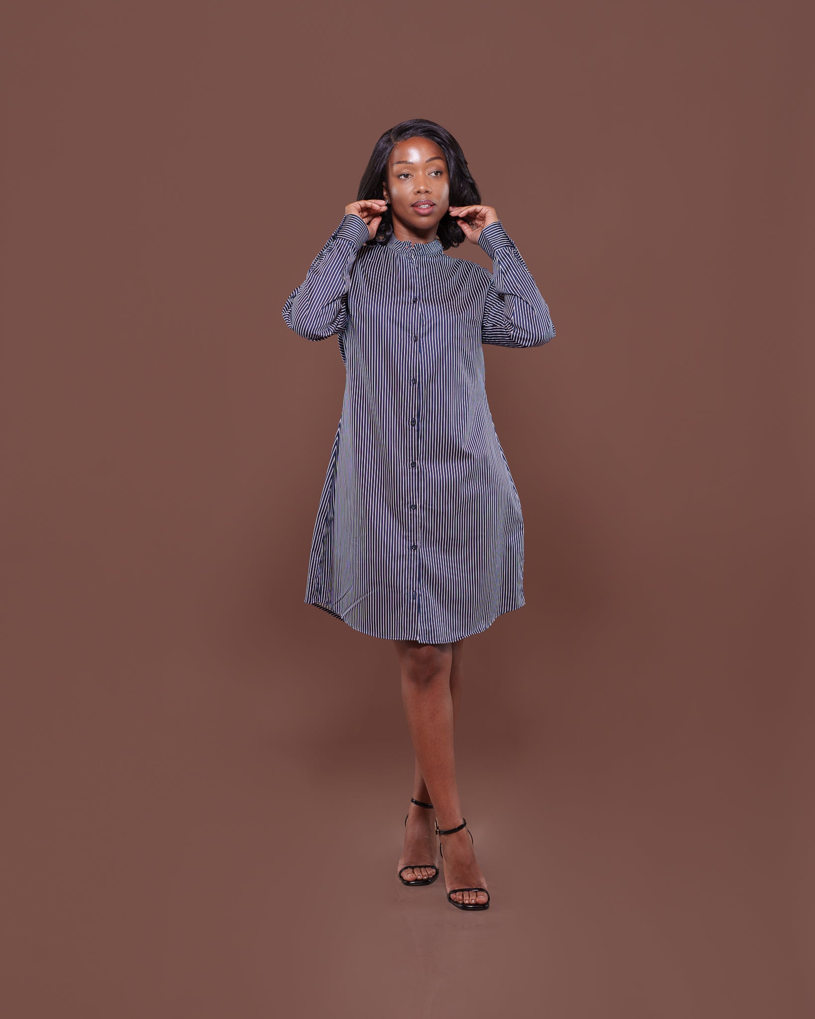 Marina Shirt Dress in Navy