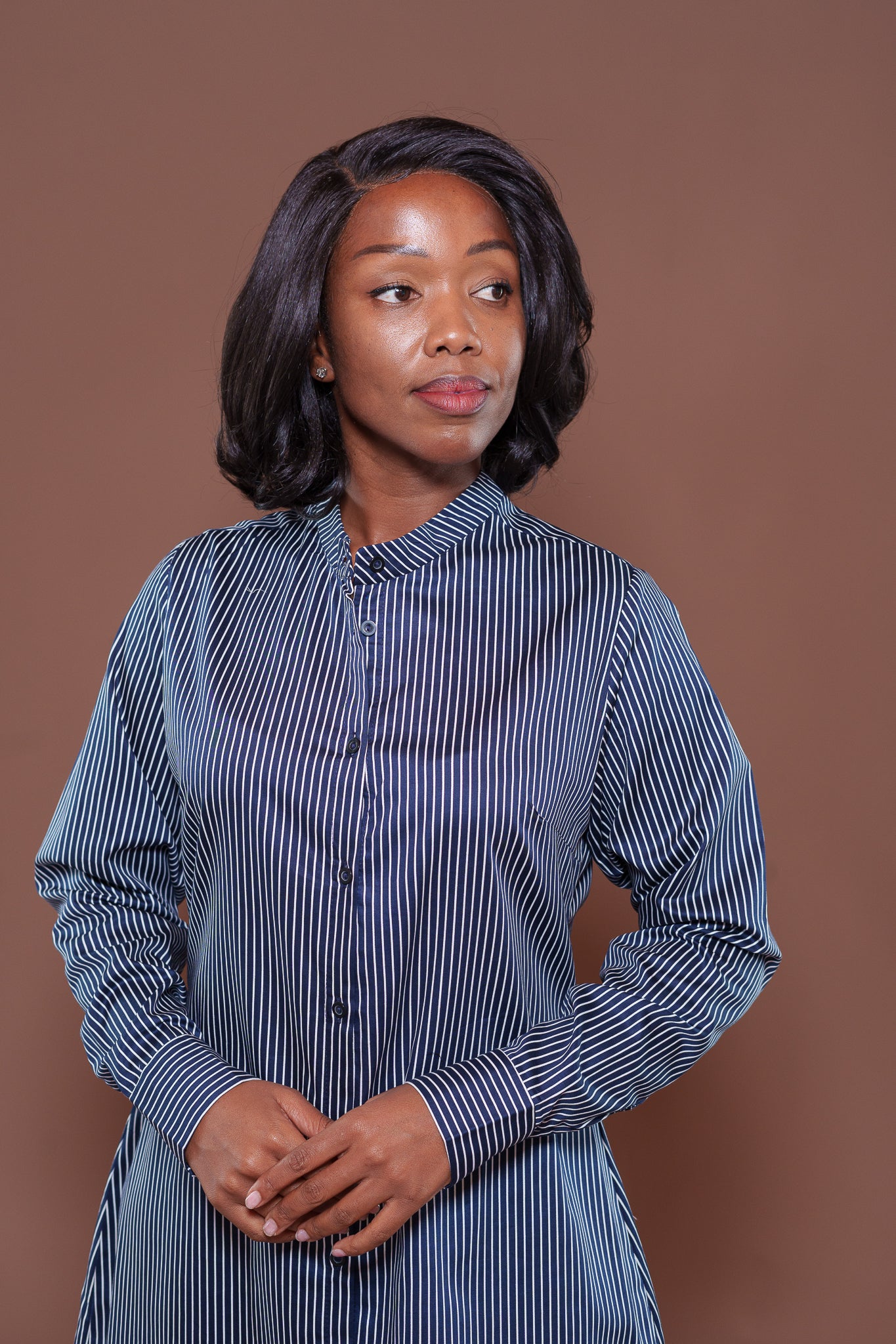 Marina Shirt Dress in Navy