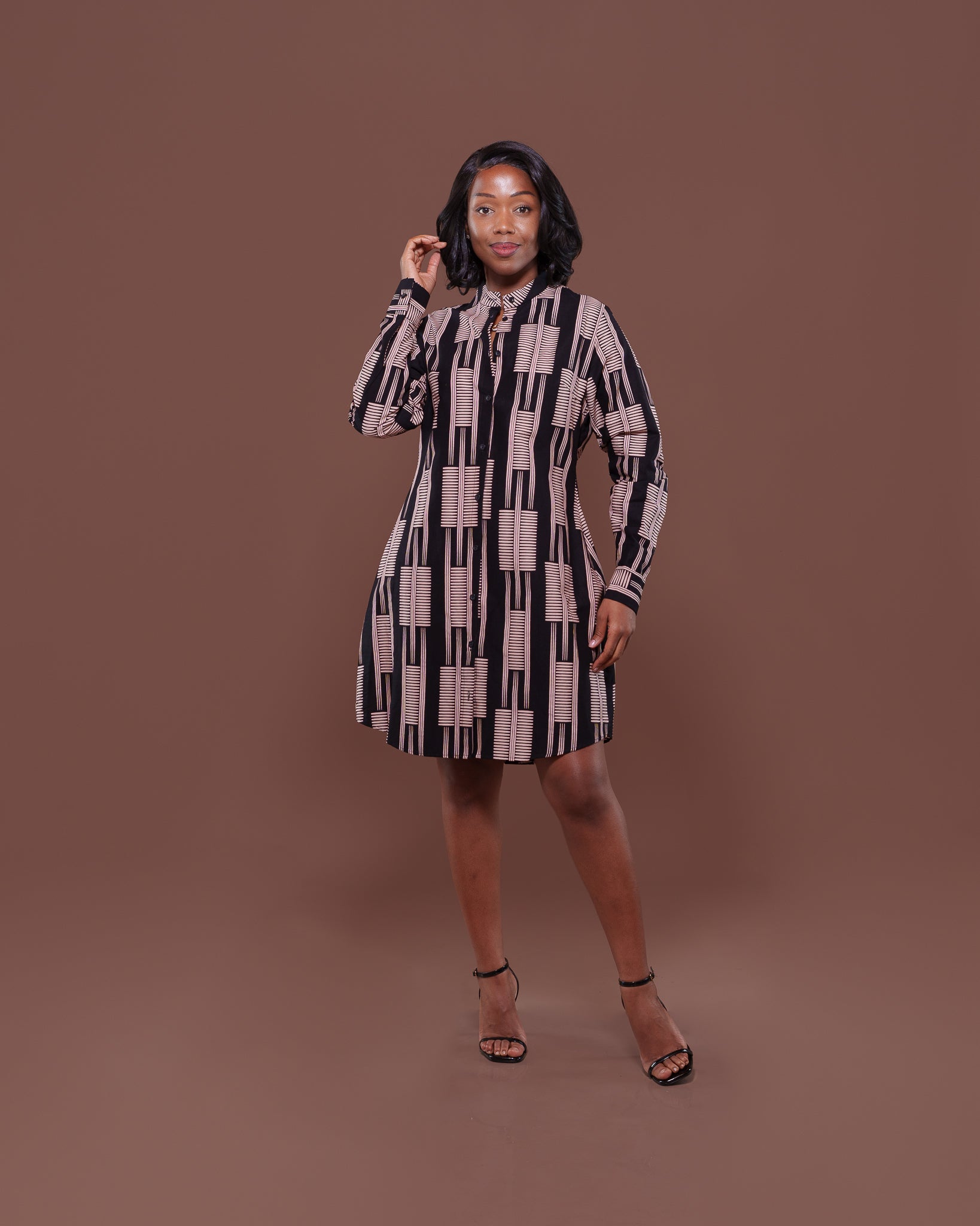 Konie Shirt Dress in Mistari