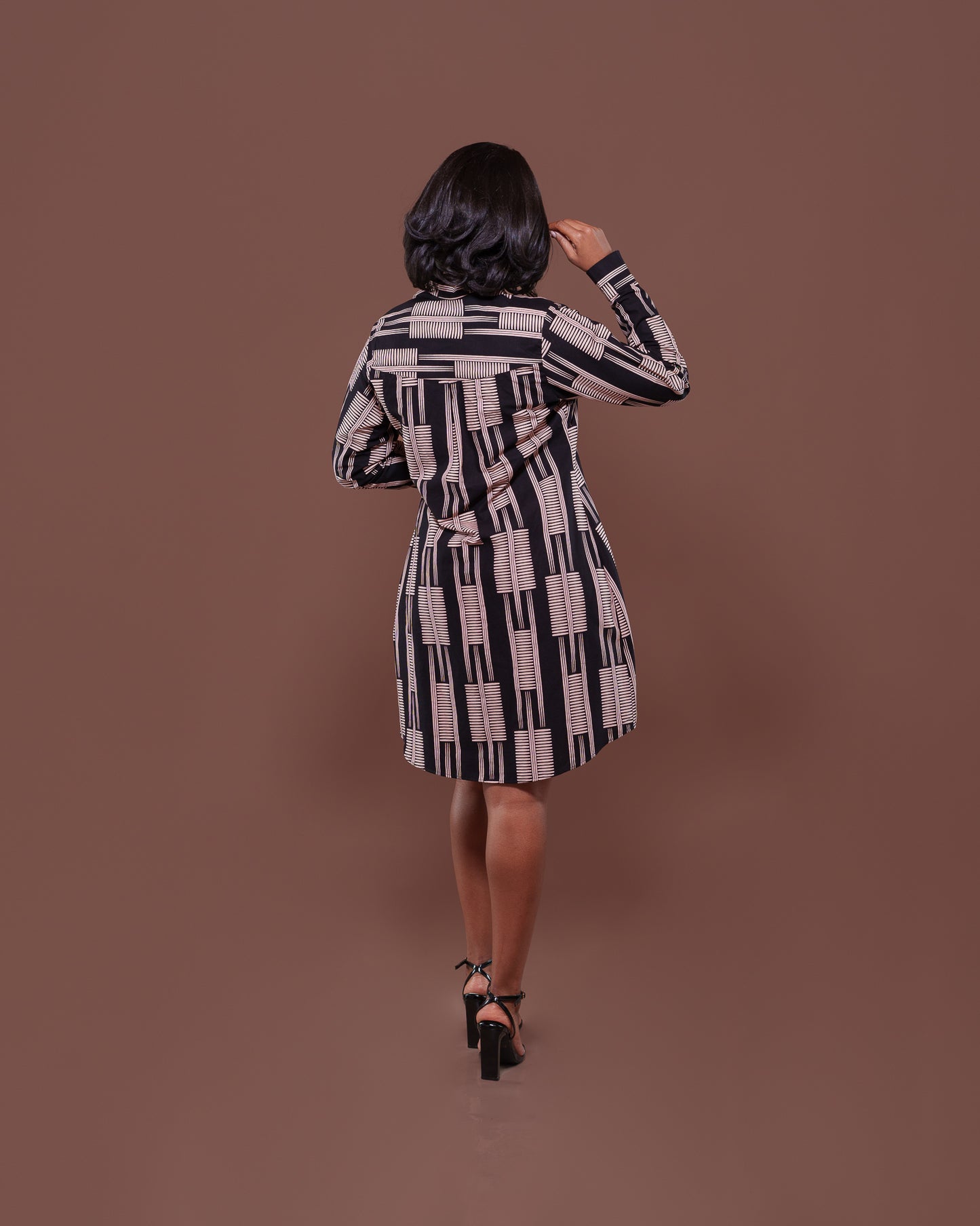 Konie Shirt Dress in Mistari