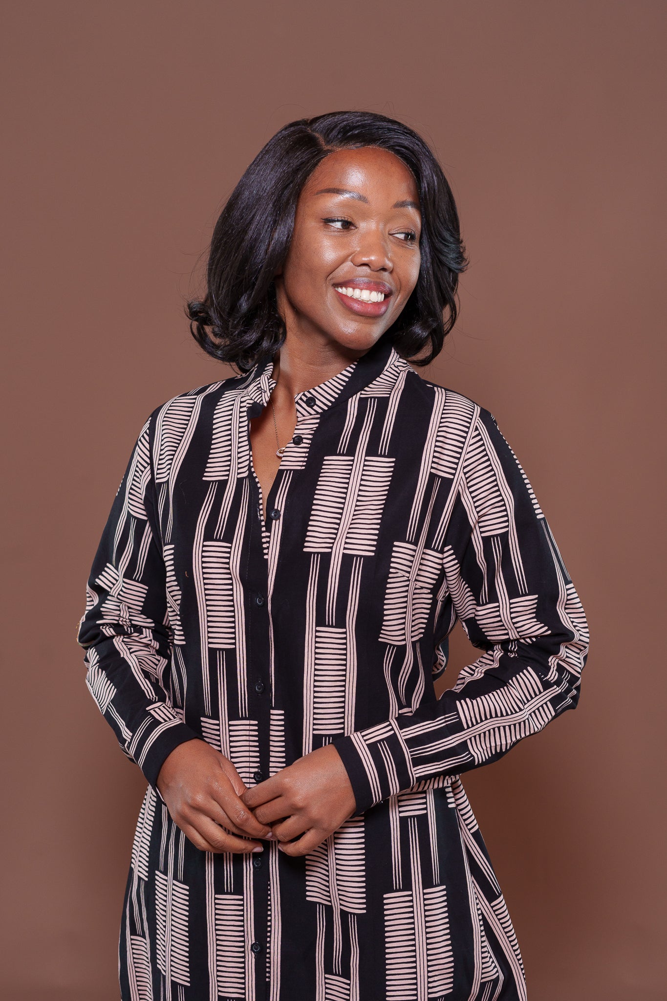 Konie Shirt Dress in Mistari