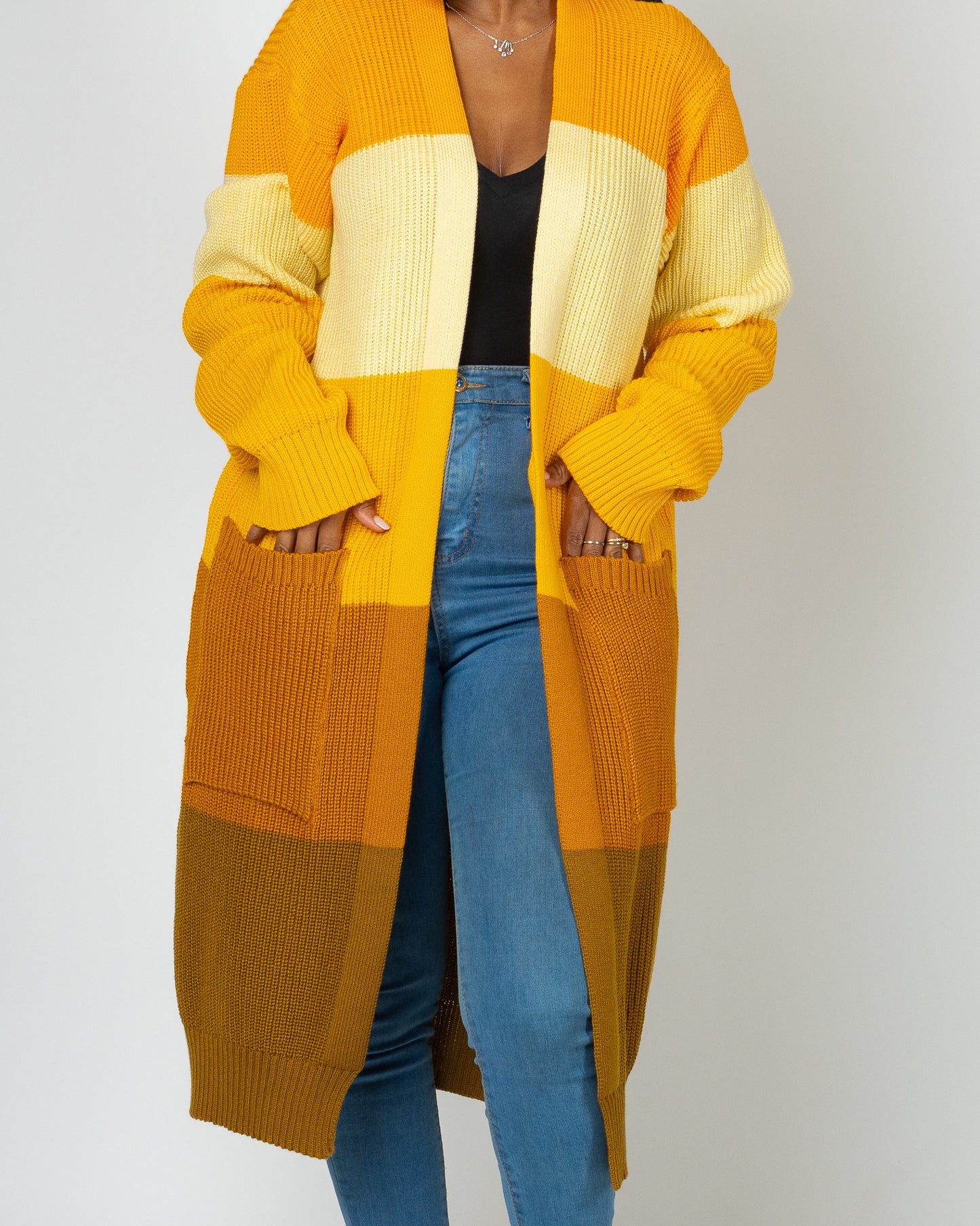 Mustard Monochrome Midi Cardigan