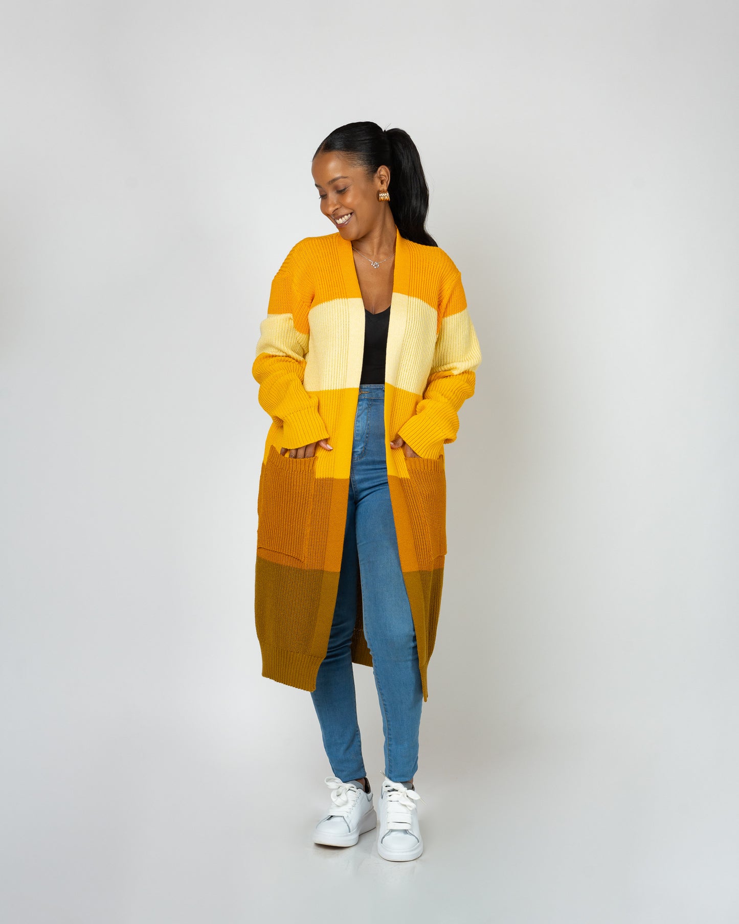 Mustard Monochrome Midi Cardigan