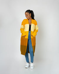 Mustard Monochrome Midi Cardigan