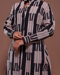 Konie Shirt Dress in Mistari