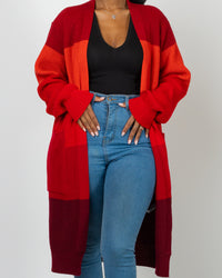 Scarlet Monochrome Midi Cardigan