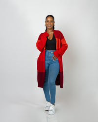 Scarlet Monochrome Midi Cardigan