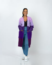Violet Monochrome Midi Cardigan