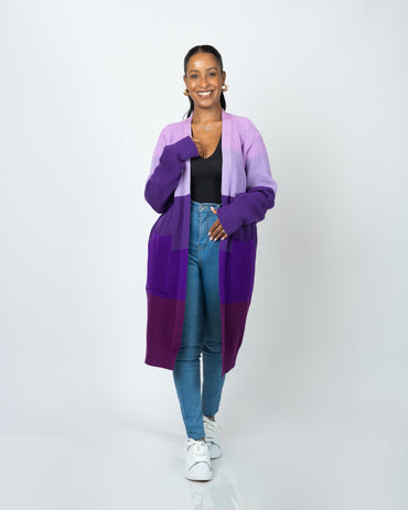 Violet Monochrome Midi Cardigan