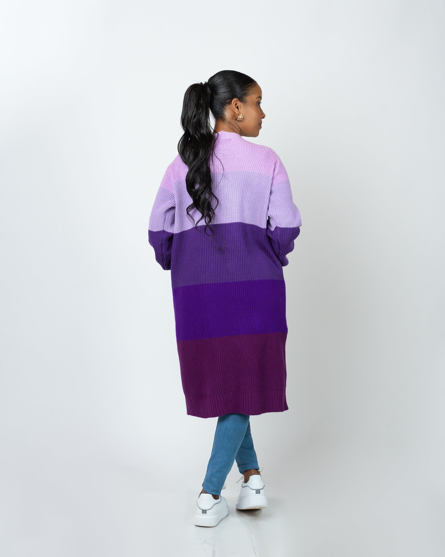 Violet Monochrome Midi Cardigan