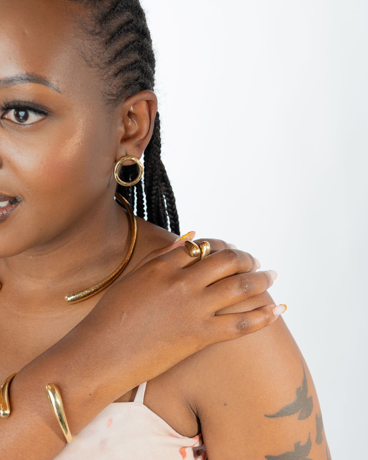 Textured Aurelia Hoops