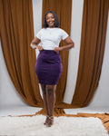 Paisley Mini Skirt in Eggplant
