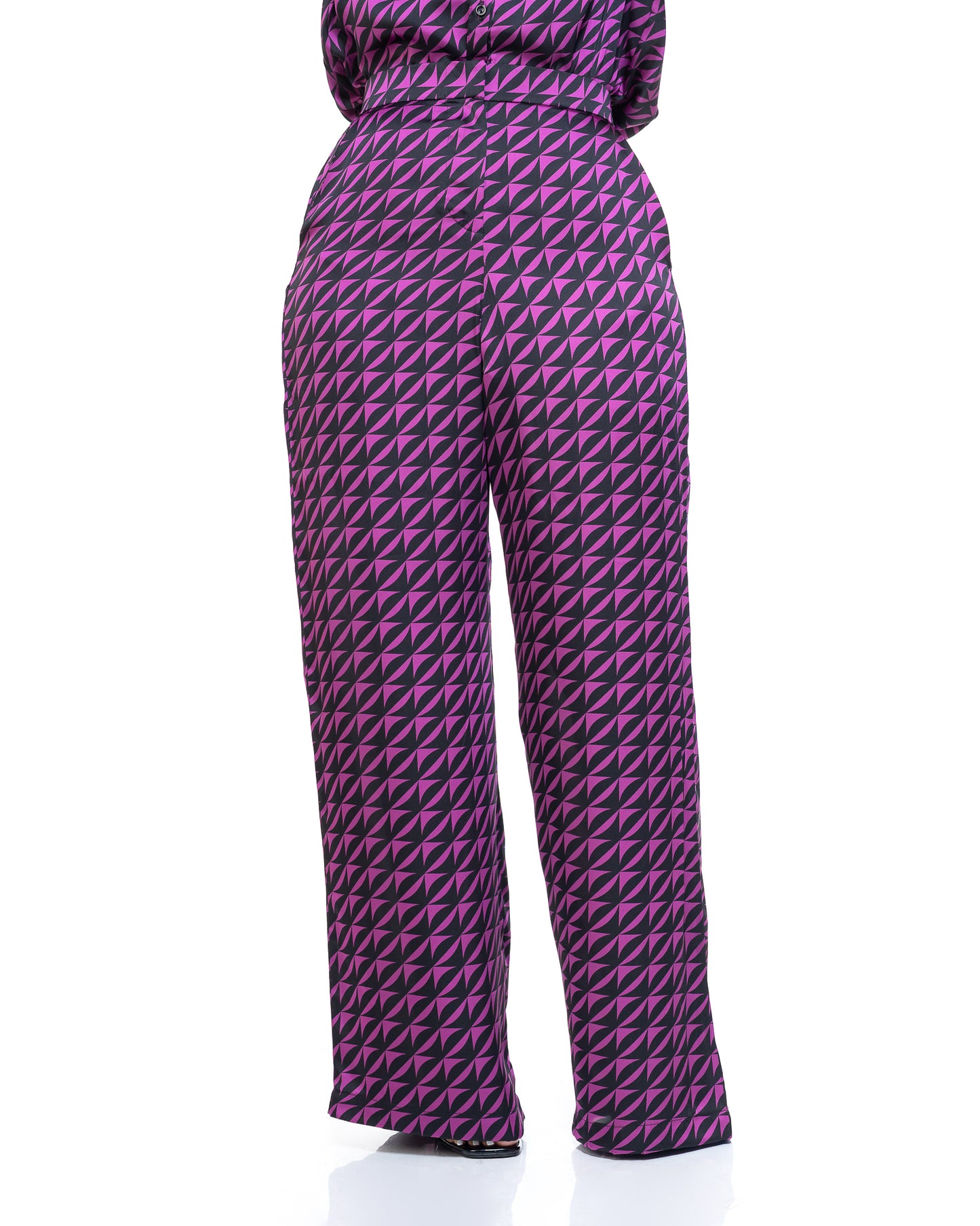 Fluid Wide Leg Pants in Art Deco