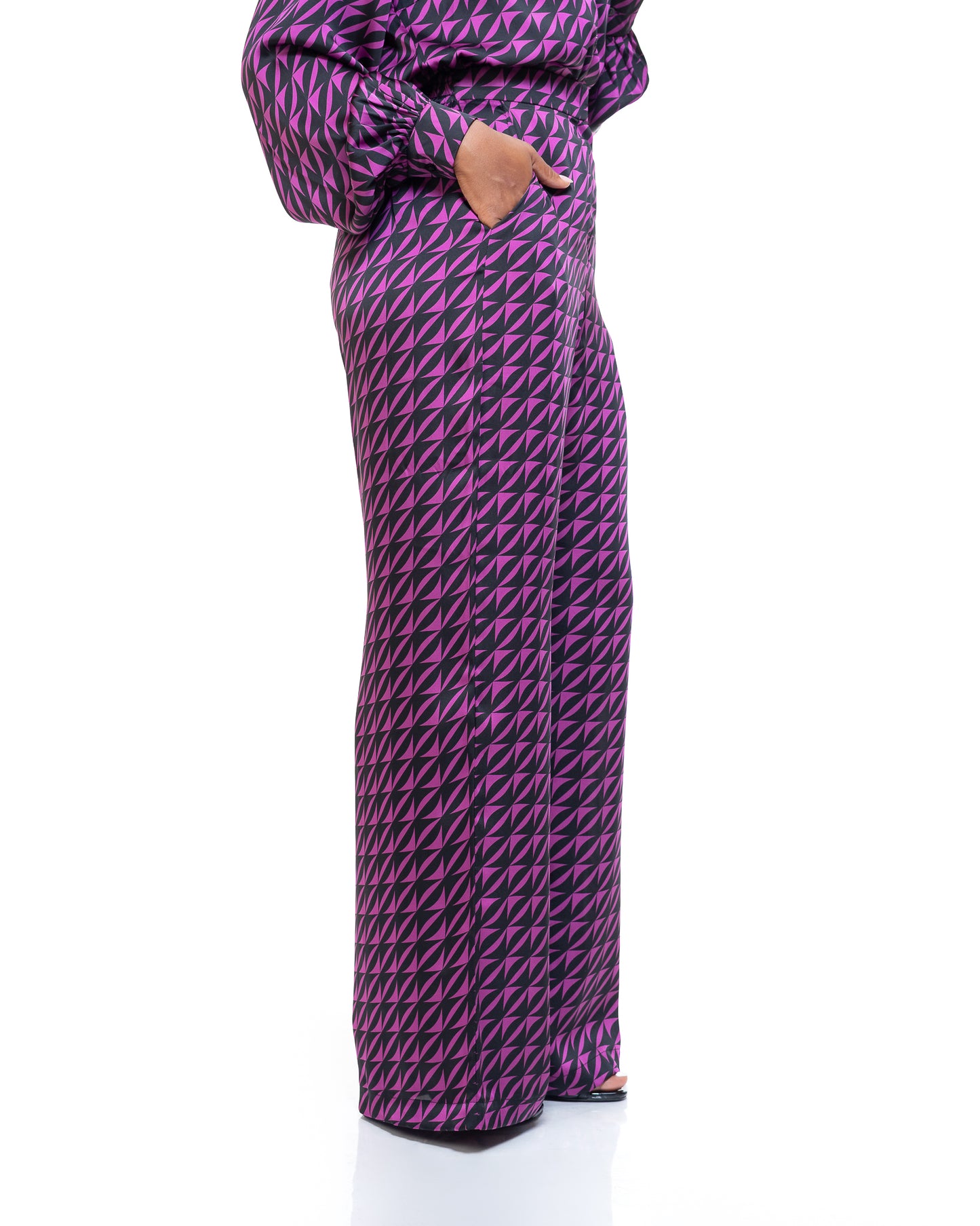 Fluid Wide Leg Pants in Art Deco
