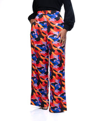 Monet Wide Leg Pants In Red