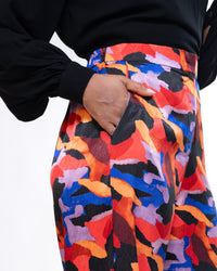 Monet Wide Leg Pants In Red