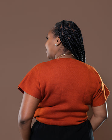 Ayla Knit Top In Burnt Orange