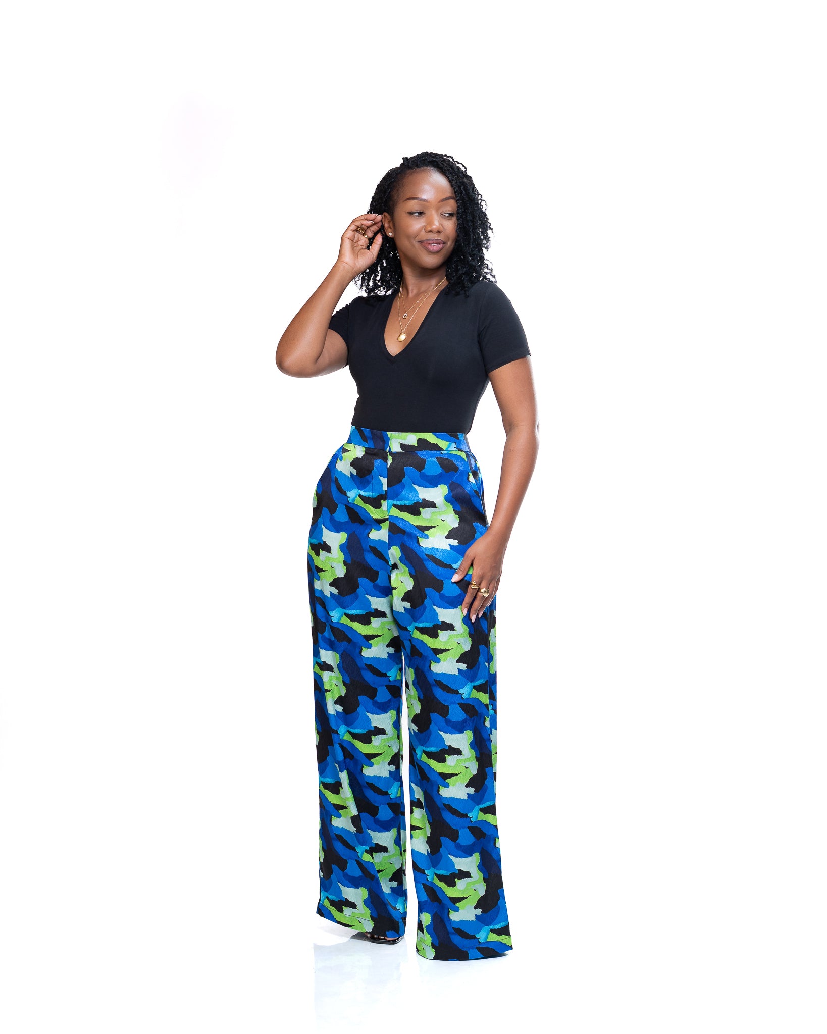 Monet Wide Leg Pants In Cerulean