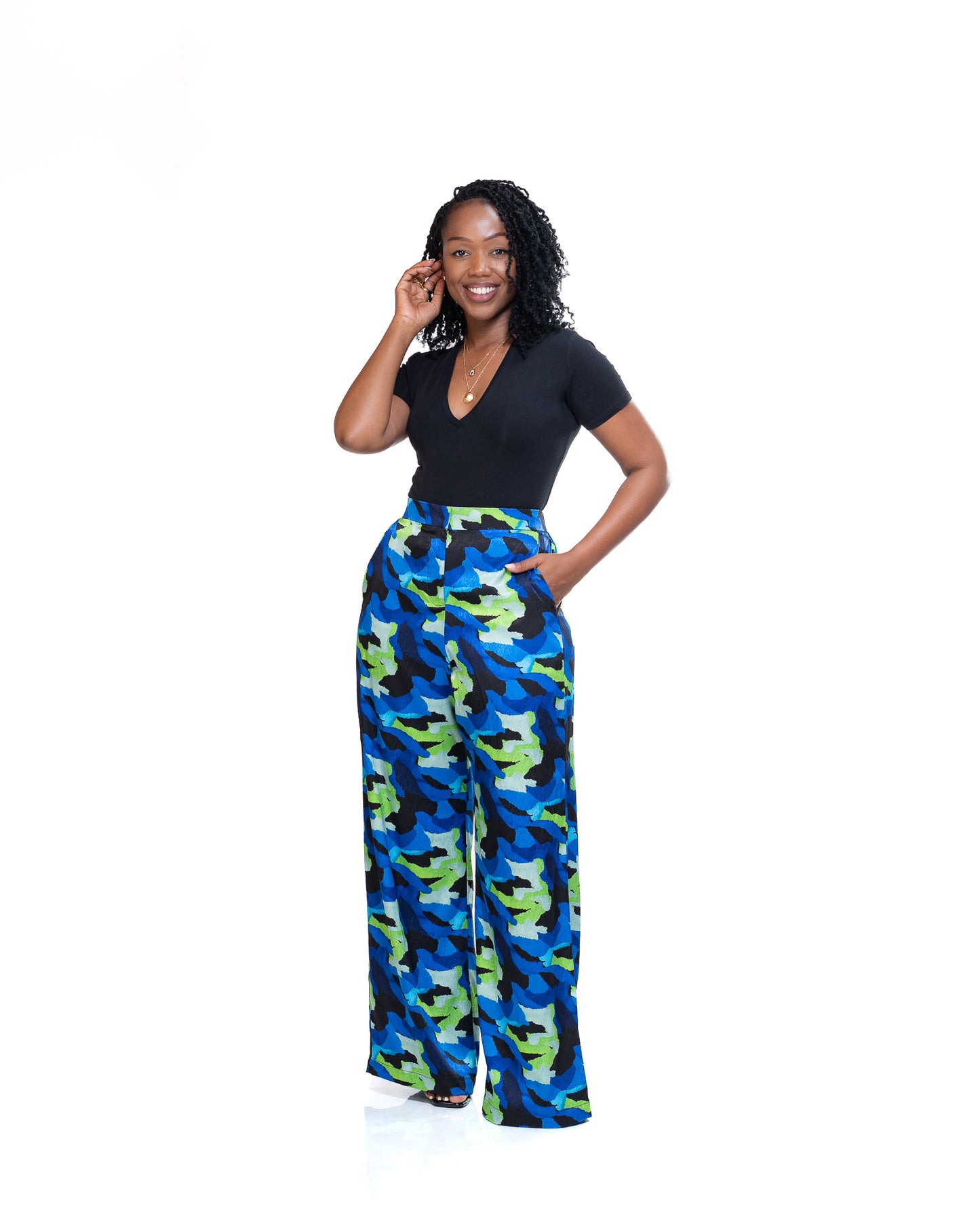 Monet Wide Leg Pants In Cerulean