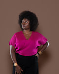 Ayla Knit Top In Fuschia
