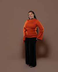 Aura Knit Top in Burnt Orange