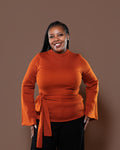 Aura Knit Top in Burnt Orange