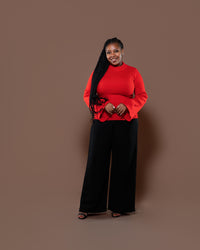 Aura Knit Top in Red