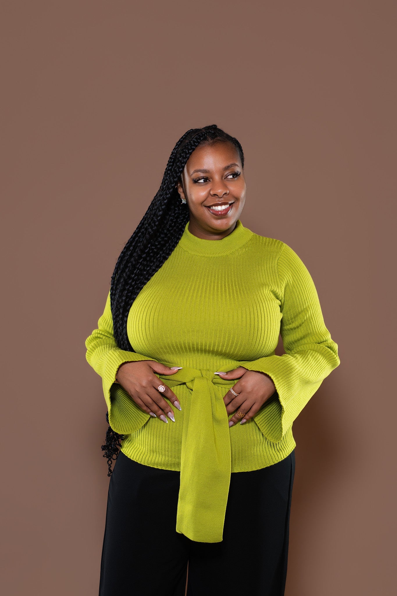 Aura Knit Top in Lime