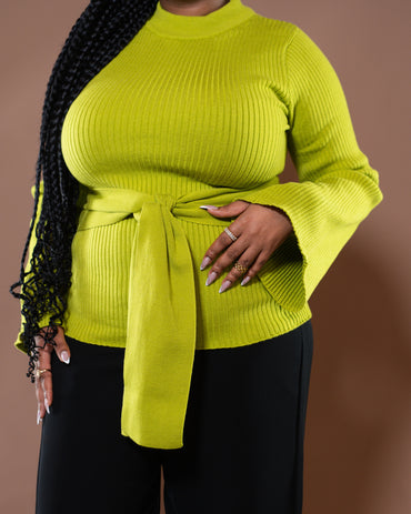 Aura Knit Top in Lime