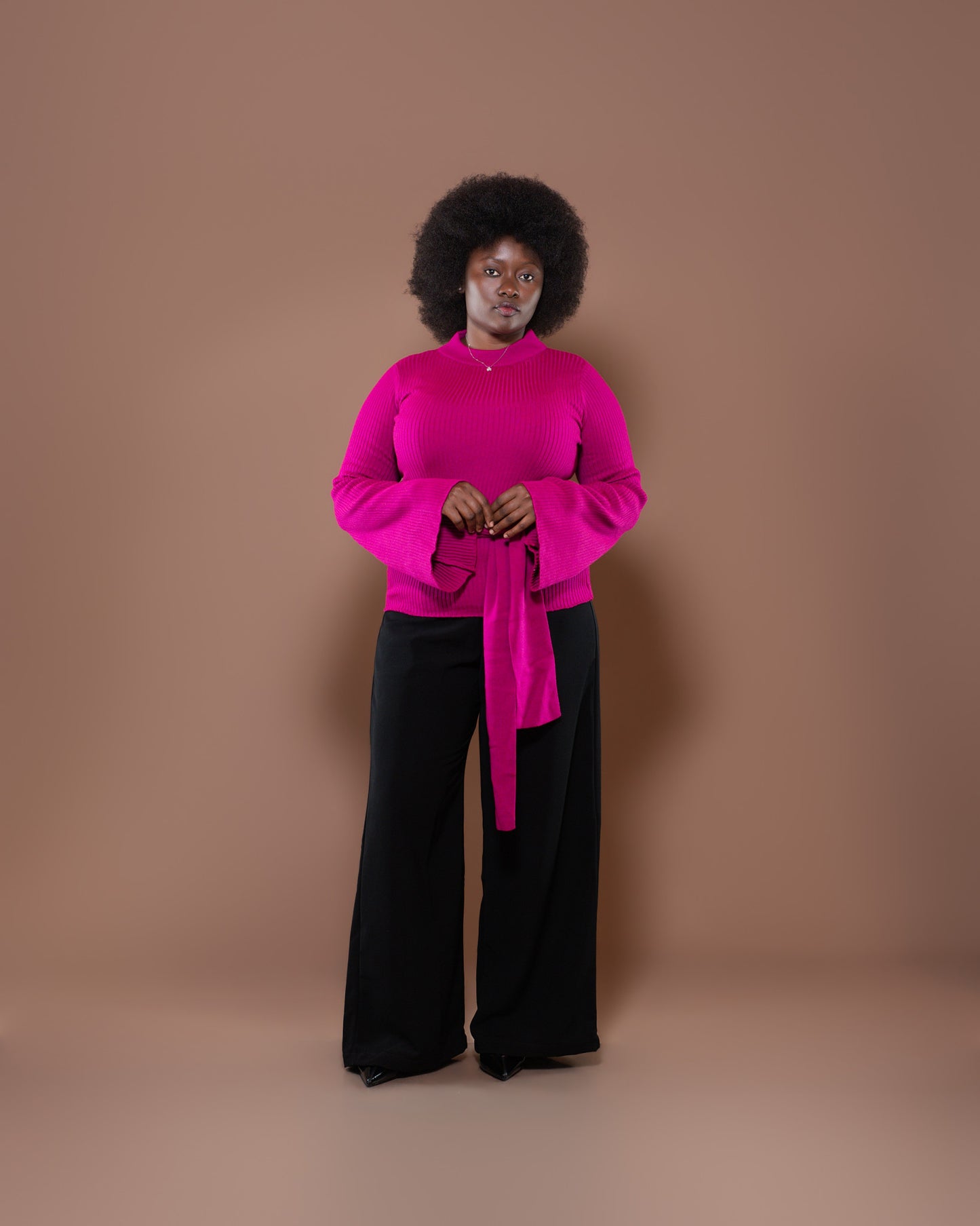 Aura Knit Top in Fuchsia