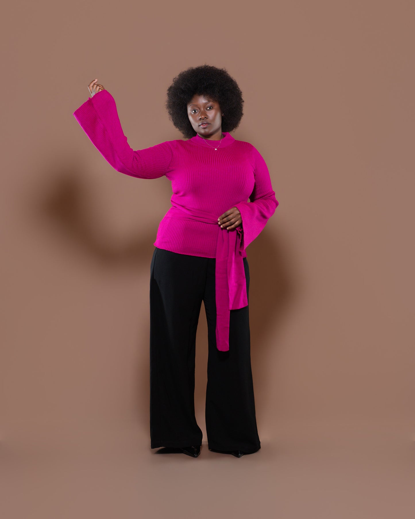 Aura Knit Top in Fuchsia