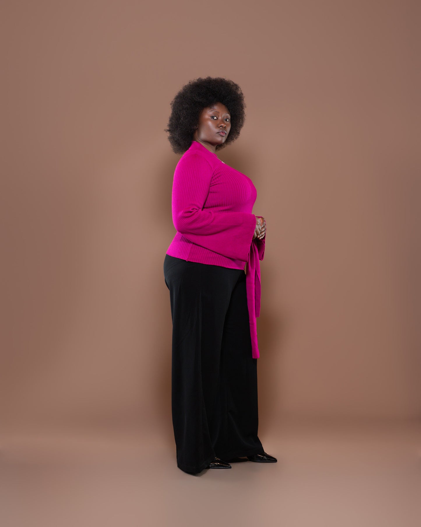 Aura Knit Top in Fuchsia