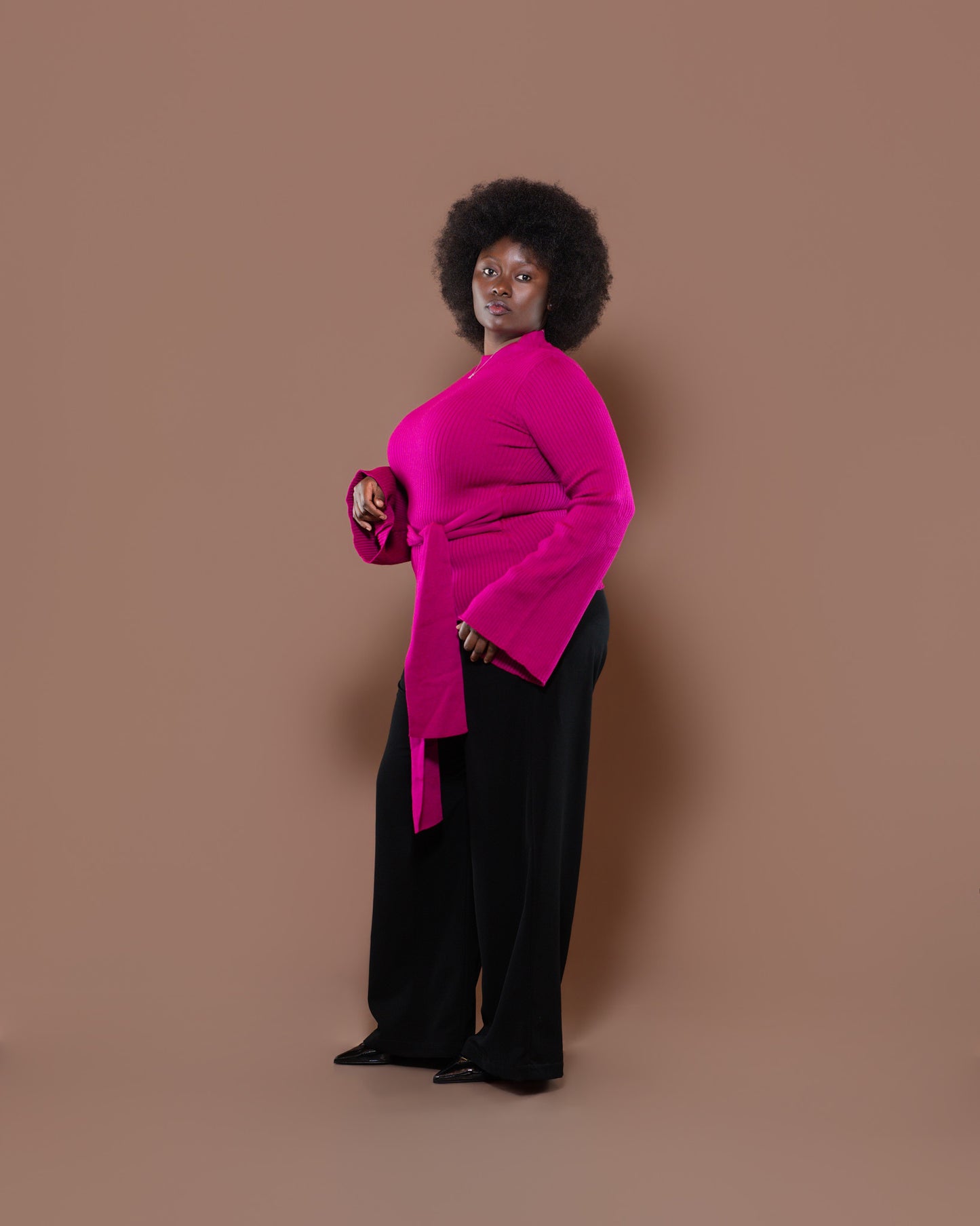 Aura Knit Top in Fuchsia